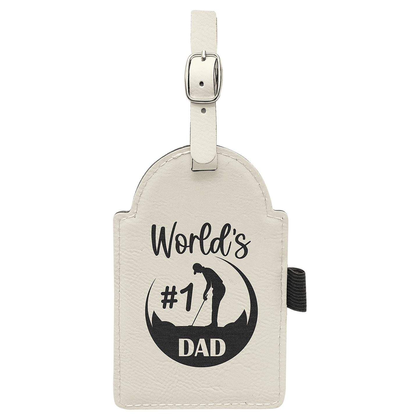 Leatherette Golf Bag Tag with 3 Wooden Tees- Customize to your liking