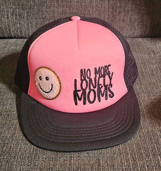 No More Lonely Moms- Smile Patch Soft Foam Trucker Hat