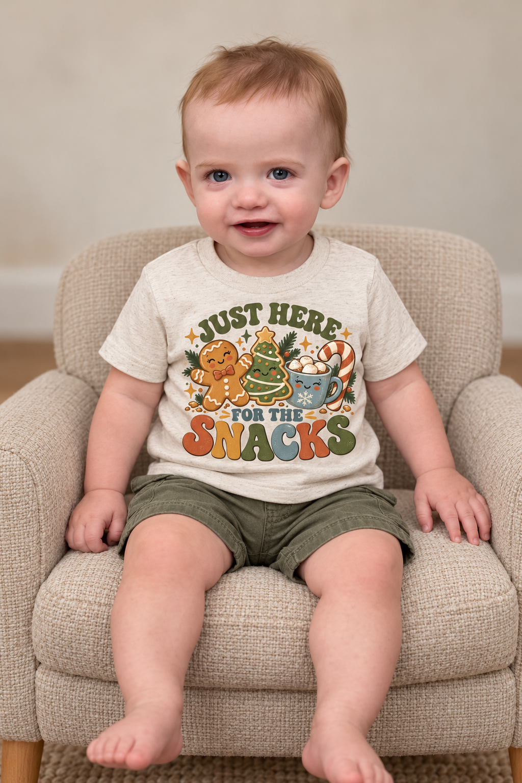 Just Here for the Snacks — Christmas Kids’ Tee