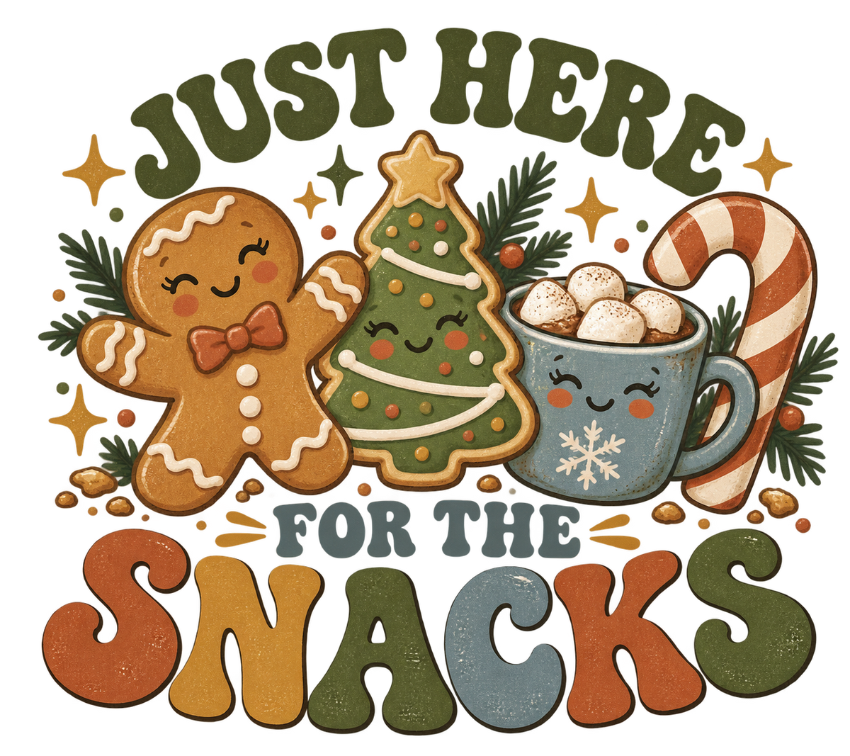 Just Here for the Snacks — Christmas Kids’ Tee
