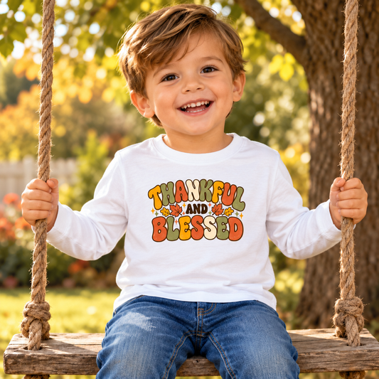 Thankful & Blessed — Boy's Long-Sleeve Tee