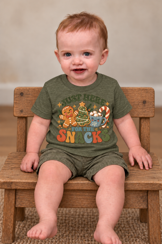 Just Here for the Snacks — Christmas Kids’ Tee