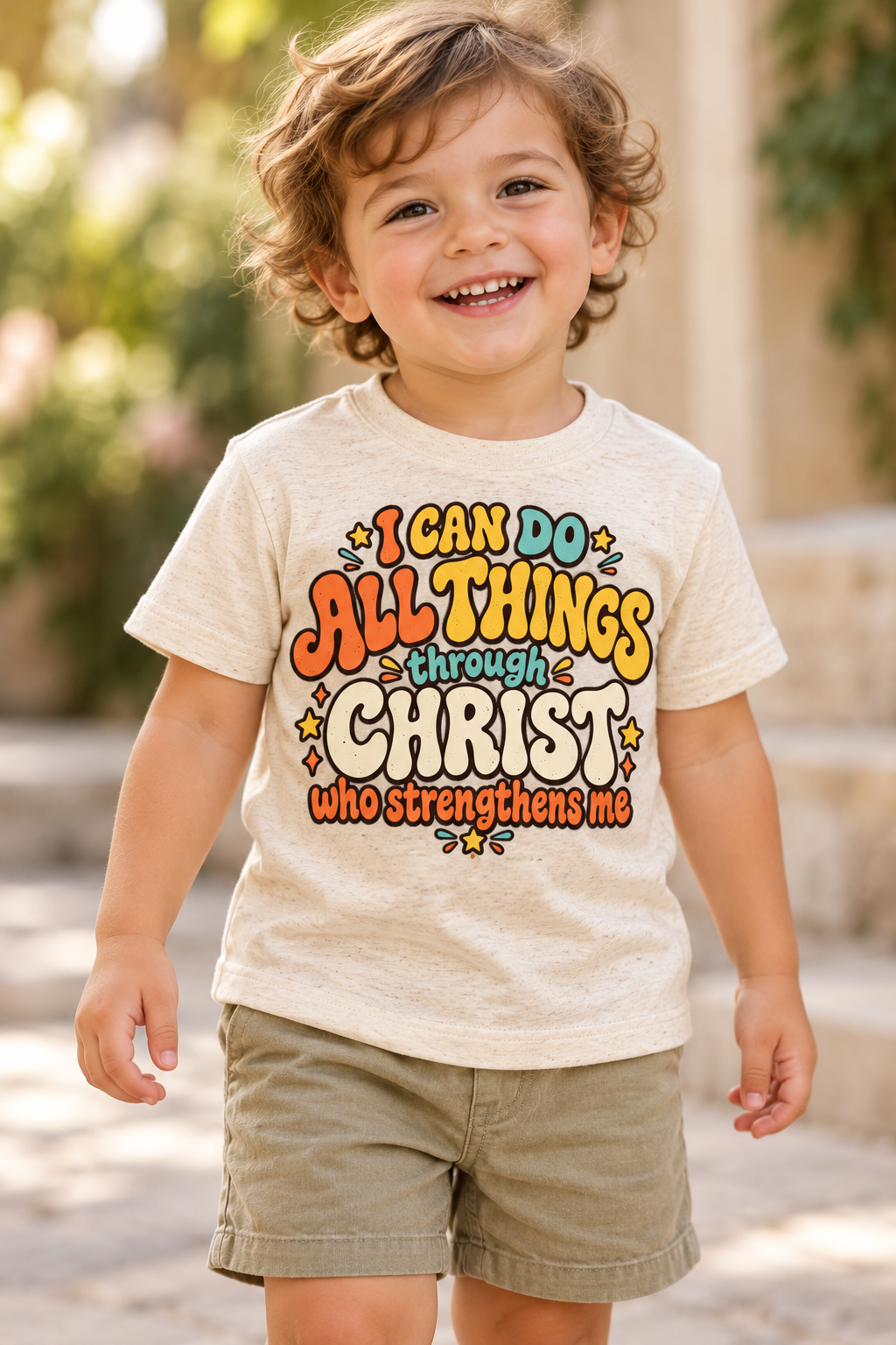 I Can Do All Things — Retro Color Toddler Tee